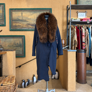 Bazar Deluxe - Parka Blu con Gilet e Pelliccia