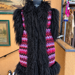 Mauro Guerresco - Gilet in Mongolia Nera con Fantasia Multicolore