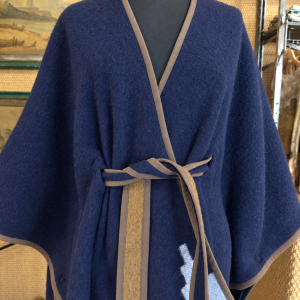 Bazar Deluxe - Cappa con Frange e Cintura Blu
