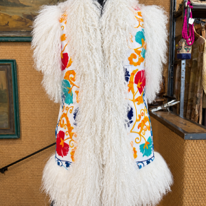 Mauro Guerresco - Gilet Passion Blanche in Mongolia Bianco con Ricami Floreali