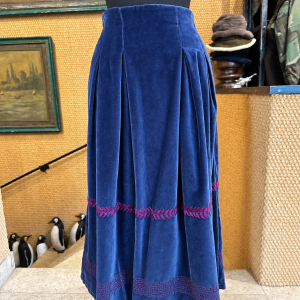 FrancescaBi - Gonna in Velluto Blue Fleur con Bordure