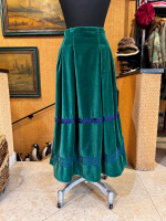 FrancescaBi - Gonna in Velluto Verde Fleur con Bordure