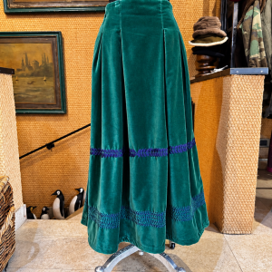 FrancescaBi - Gonna in Velluto Verde Fleur con Bordure